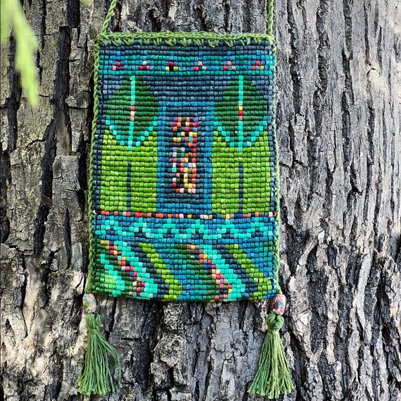 Handbags - Handmade hand-dyed Boho Beaded Bag Purse Crossbody